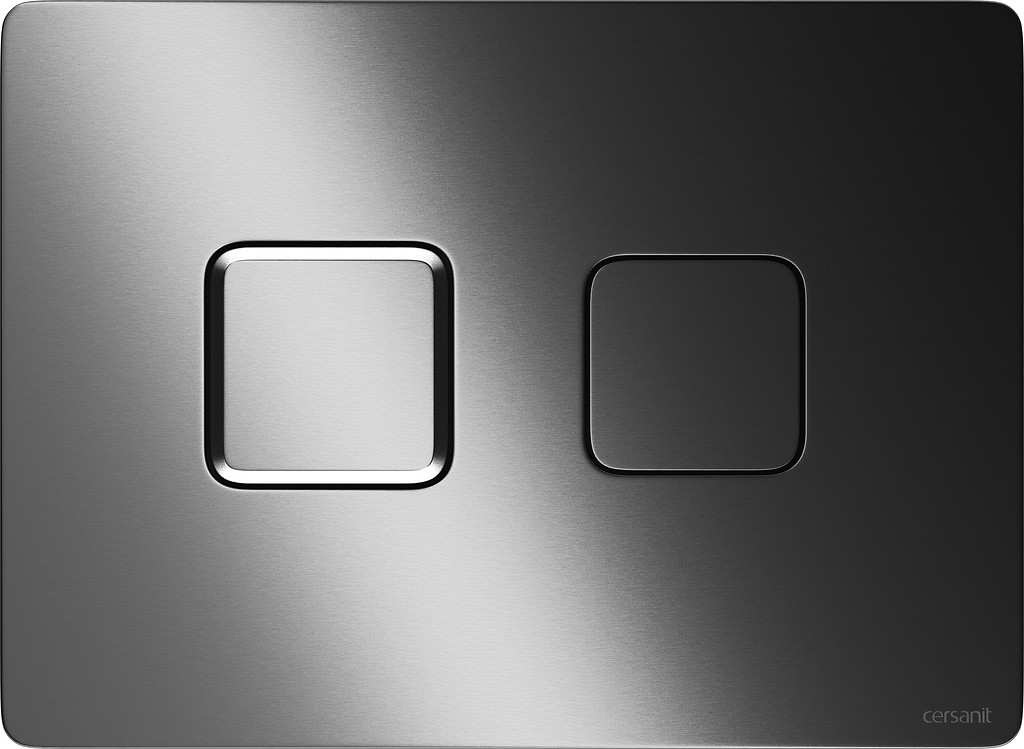 Accento Square Pneumatic Flush Button Brushed Gun Metal K3042-006