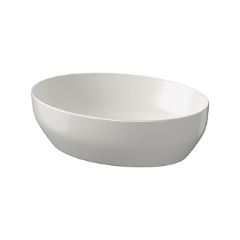 LARGA by Cersanit 50×38 countertop washbasin ellipse light grey matt K677-047