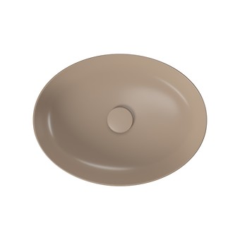 LARGA by Cersanit 50×38 countertop washbasin ellipse brown matt K677-052