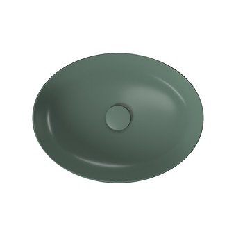 LARGA by Cersanit 50×38 countertop washbasin ellipse green matt K677-054
