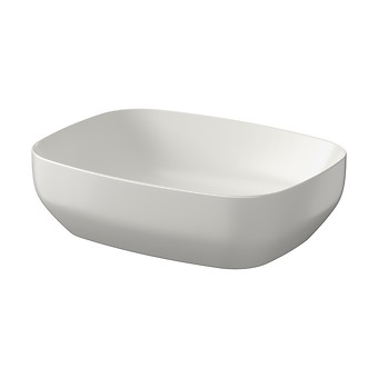LARGA by Cersanit 50×38 countertop washbasin rectangular light grey matt K677-059