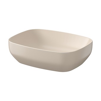 LARGA by Cersanit 50×38 countertop washbasin rectangular beige matt K677-062