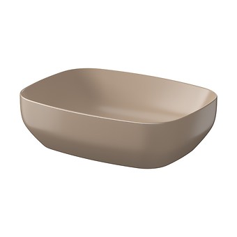 LARGA by Cersanit 50×38 countertop washbasin rectangular brown matt K677-063