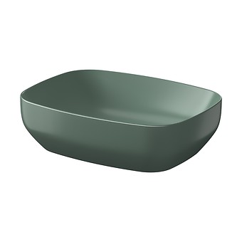 LARGA by Cersanit 50×38 countertop washbasin rectangular green matt K677-065