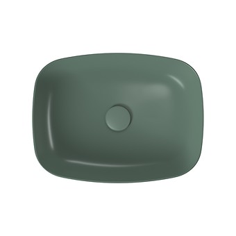 LARGA by Cersanit 50×38 countertop washbasin rectangular green matt K677-065