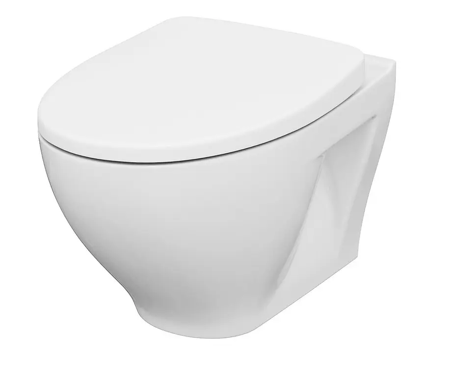 Cersanit Essentials Moduo Wall Hung Bowl with Slim Wrap Duroplast, Antibacterial, Soft-Close, Easy-Off Toilet Seat K701-262