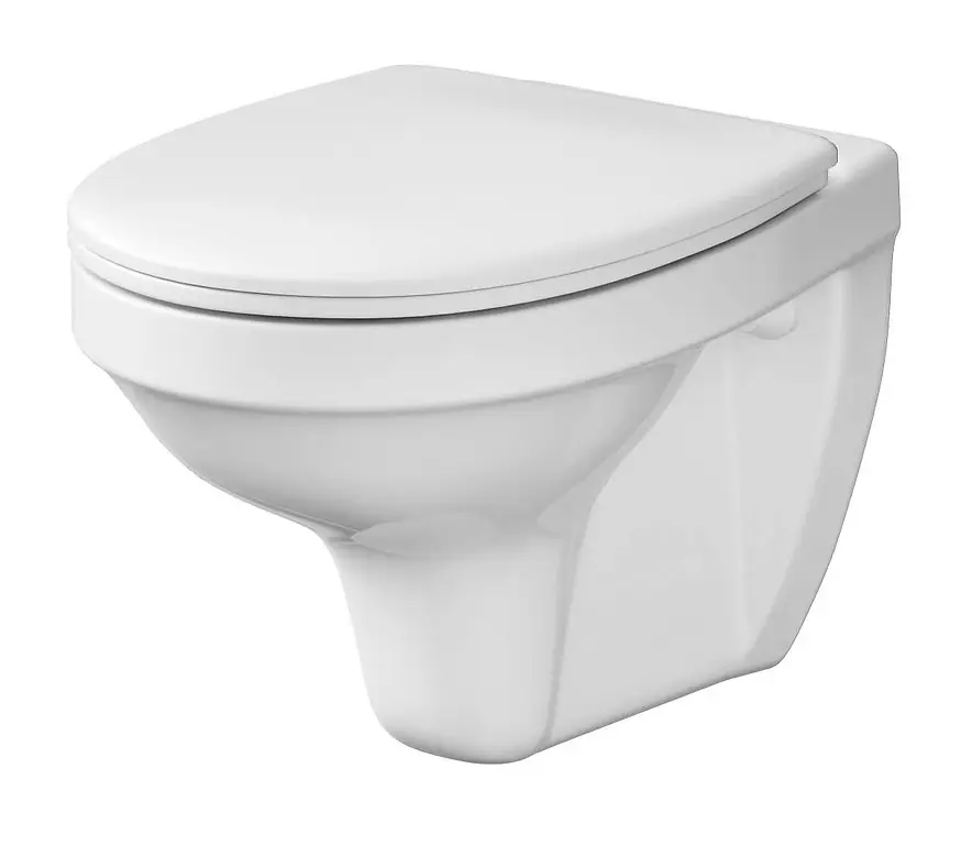 Cersanit Essentials Delfi Wall Hung Bowl with Antibacterial Duroplast Toilet Seat K97-140