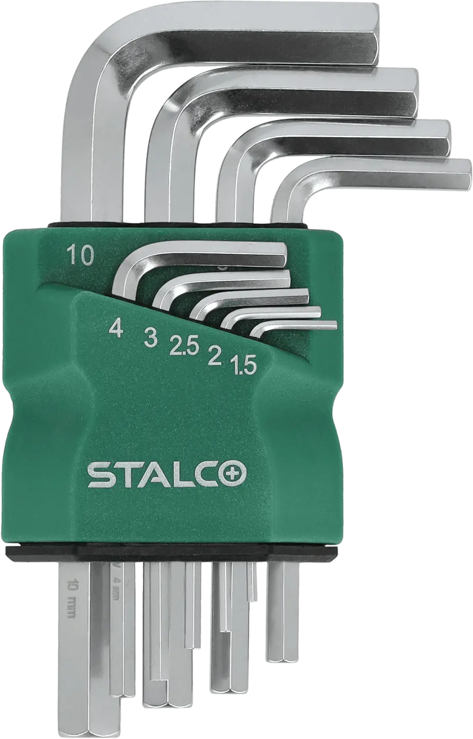 Short hex wrenches Set 9 pcs CrV H1.5 - H2 - H2.5 - H3 - H4 - H5 - H6 - H8 - H10 STALCO S-46370