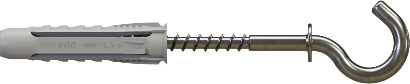 Universele Spreidplug met Plafondhaak RXHS Boordiameter: Ø6 mm, haak: Ø4,0×36 mm STALCO PERFECT RXHS-6/4,0×36