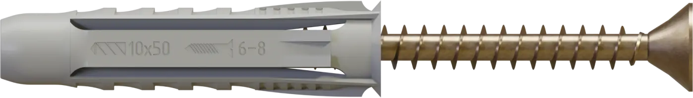 Universal expansion plug with RXS screw drilling diameter: ø6mm, screw: ø4.0x60mm (5901466171103)