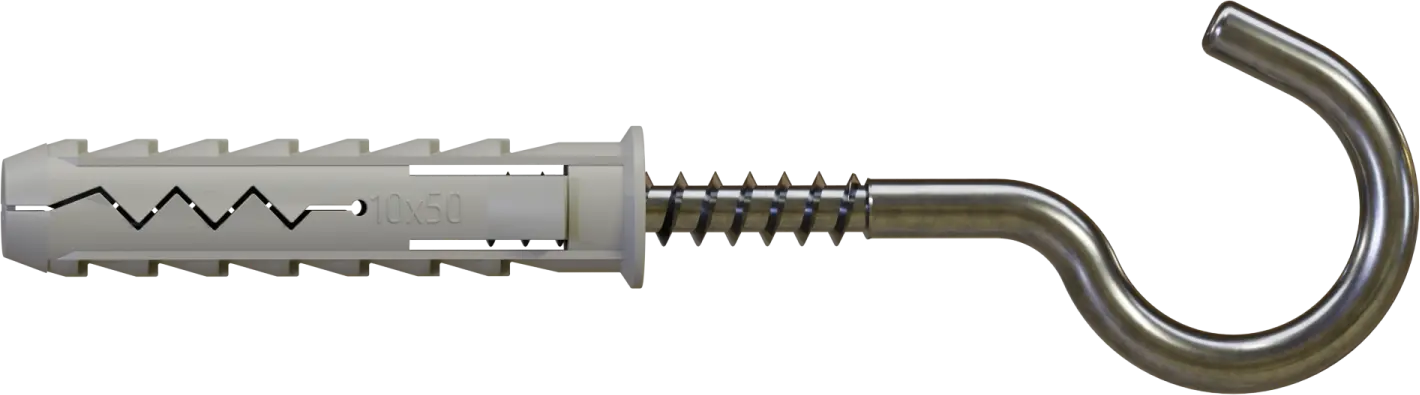 KHS ceiling hook expansion plug shirt: ø10x50mm, hook: ø6x52mm (5906365346126)