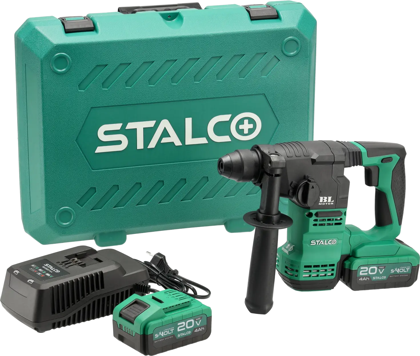 Set: Cordless Rotary Hammer RHS20-18BL STALCO S-97325