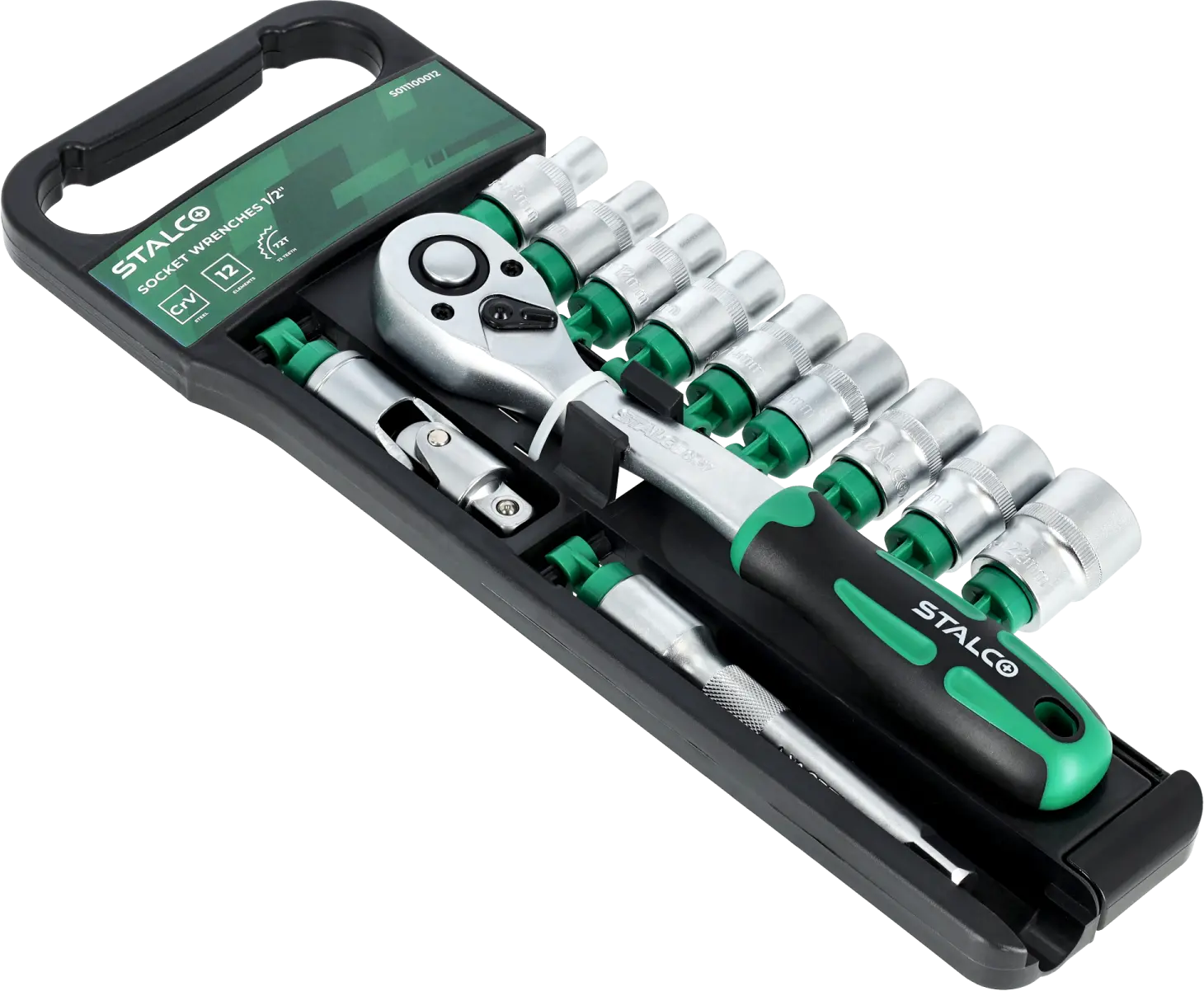 Sugar set on hanger 12pcs 1/2” ratchet 72T STALCO S011100012