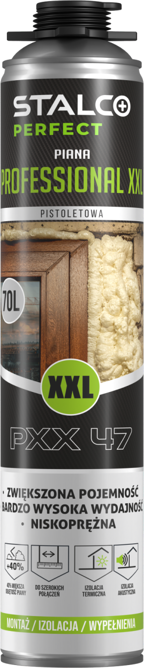 Professioneel XXL Laag-Expansie PU-schuim voor Pistool PXX 47 STALCO PERFECT S-64647