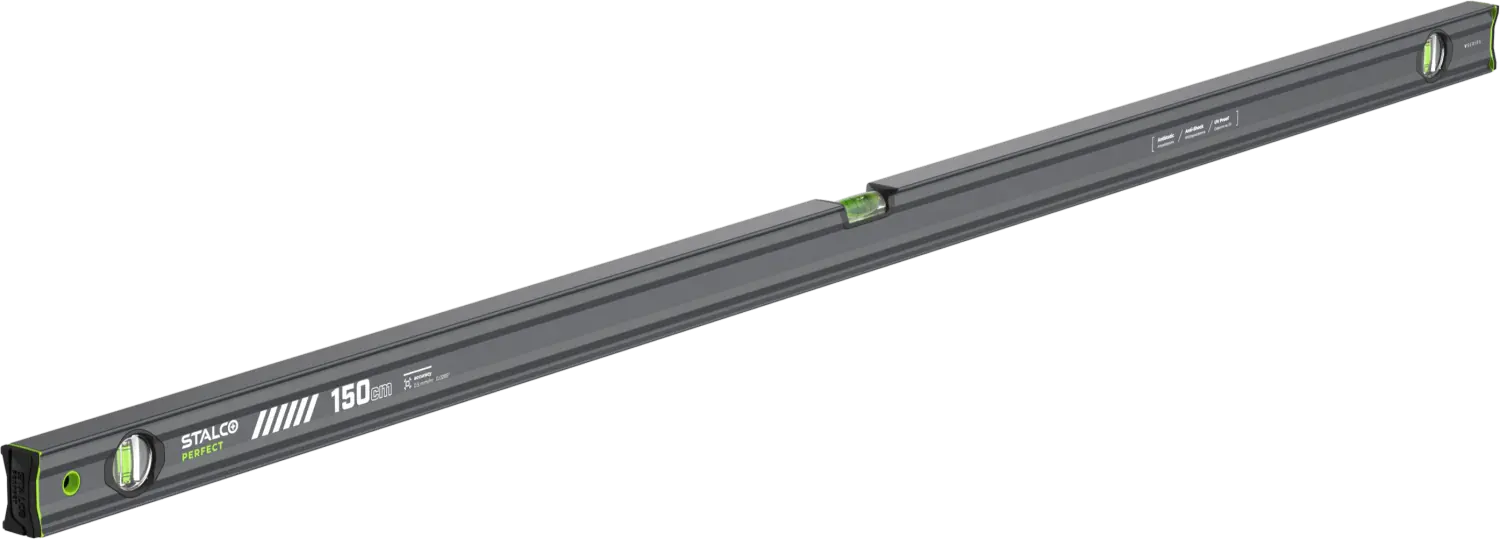 Spirit level VSERIES 2 plumb vials 150cm anthracite STALCO PERFECT S010265536