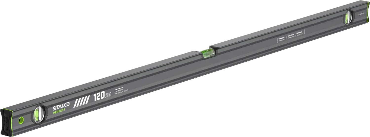 Spirit level VSERIES 2 plumb vials 120 cm anthracite STALCO PERFECT S010265535