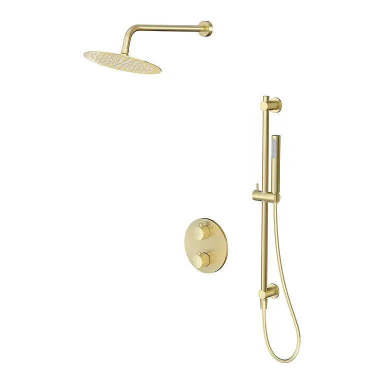 Zen by Cersanit Set C772: Concealed Bath/Shower Thermostatic Faucet Gold Matt S1001-137