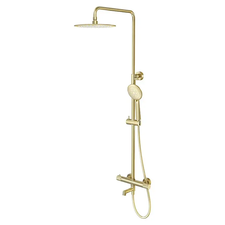 Zen by Cersanit Shower Column with Thermostatic Faucet and Spout Gold Matt S1001-145