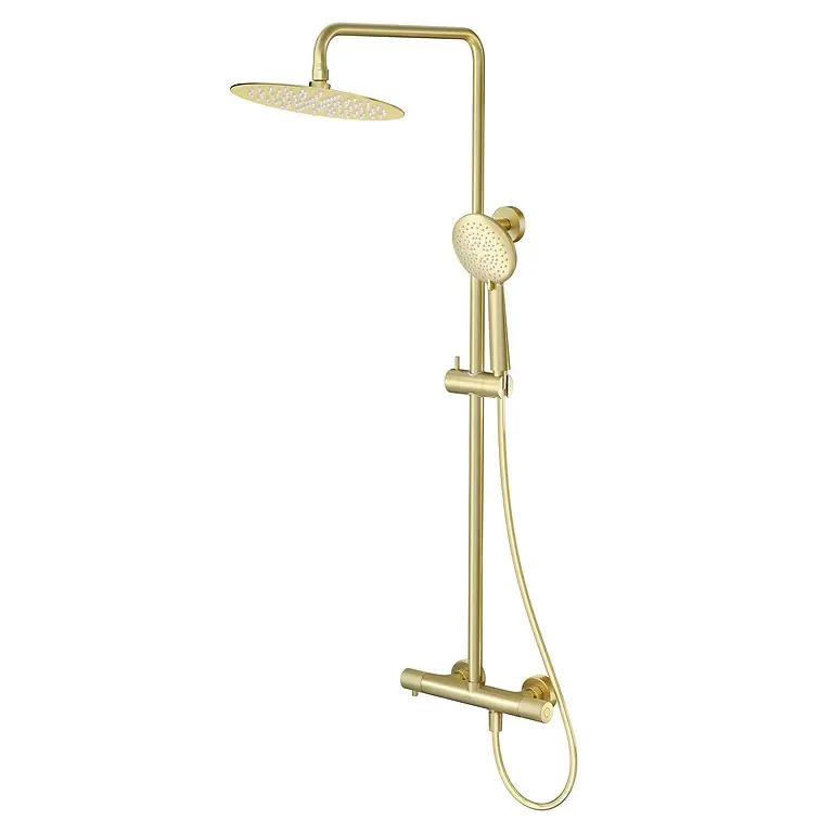 Zen by Cersanit Shower Column with Thermostatic Faucet Gold Matt