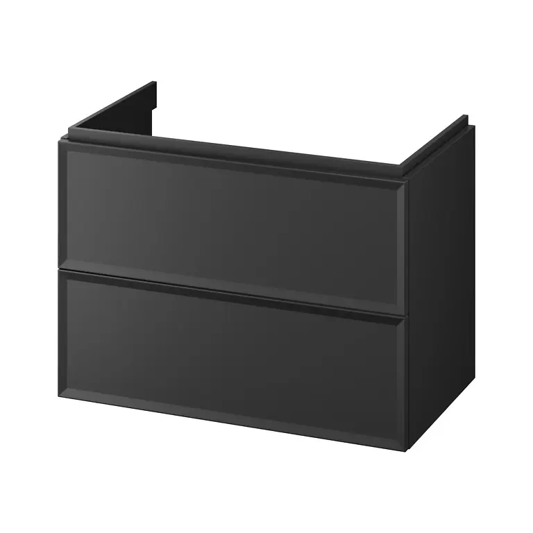 MILLE by CERSANIT 80 Washbasin Cabinet – Black Matt (Push-to-Open) S1017-003