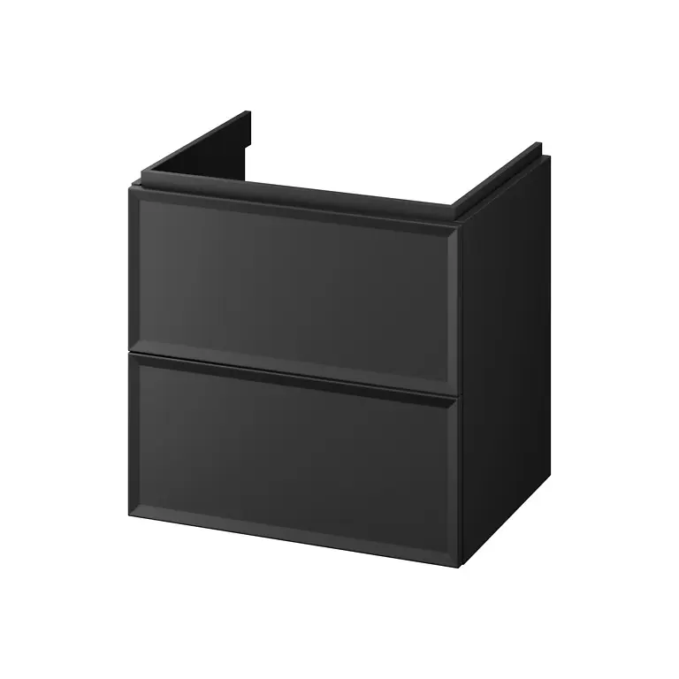 MILLE by CERSANIT 60 Washbasin Cabinet – Black Matt (Push-to-Open) S1021-002