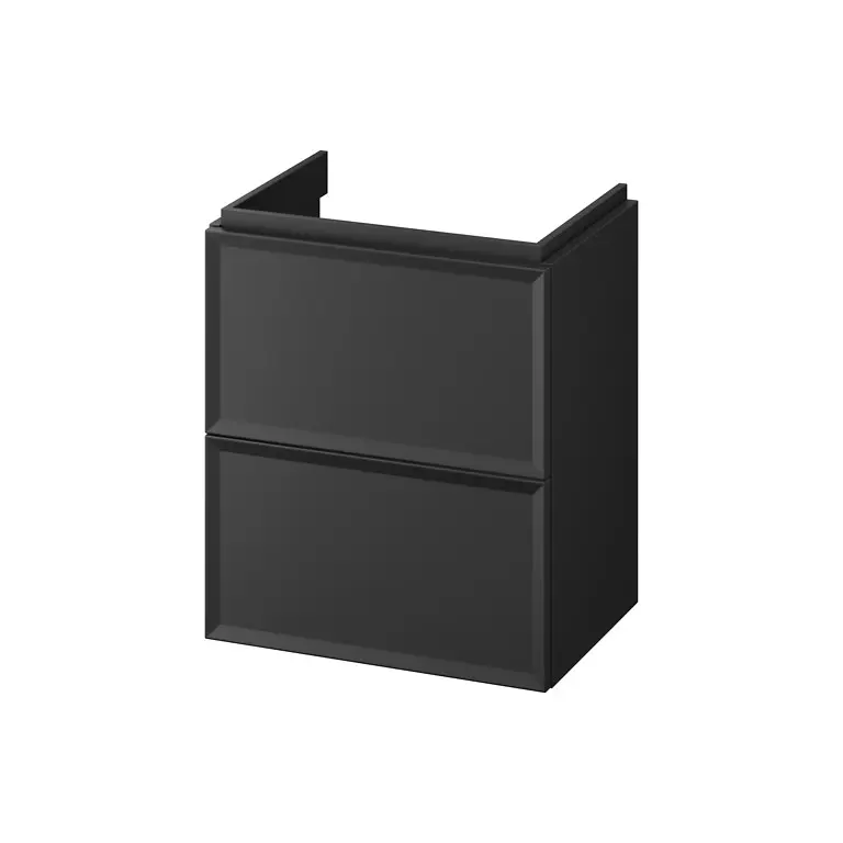 MILLE by CERSANIT SLIM 50 Washbasin Cabinet – Black Matt (Push-to-Open) S1021-006