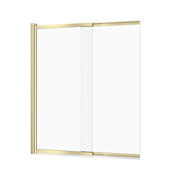 Bath Screen LARGA Double Wing 140×115 Gold Matt Transparent Glass S164-071