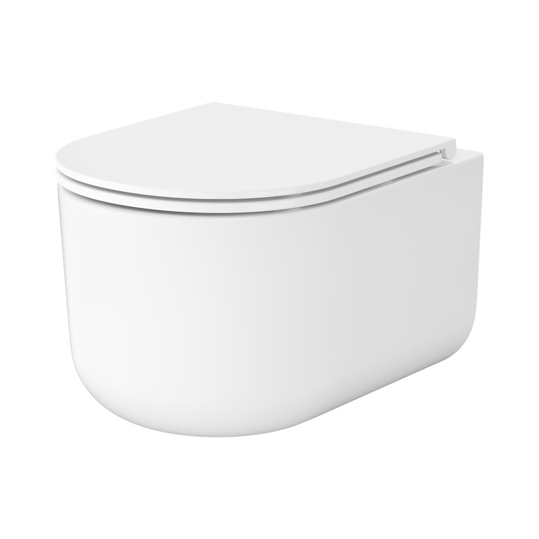 Set C951: Intro Pro Oval Wall Hung Bowl Cersanit Tornado with Slim Toilet Seat S4038-001