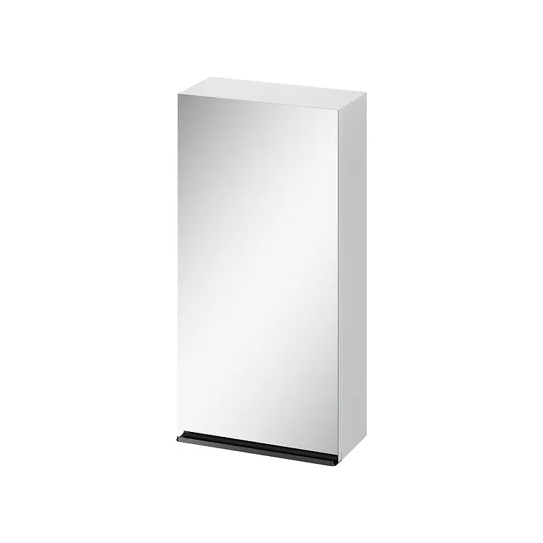 Virgo 40 Mirror Cabinet White with Black Handle S522-009