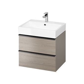 VIRGO 60 WASHBASIN CABINET GREY WITH BLACK HANDLES S522-021