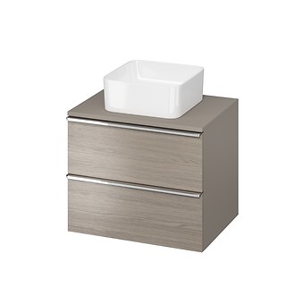 VIRGO 60 COUNTERTOP CABINET GREY WITH CHROME HANDLES S522-022
