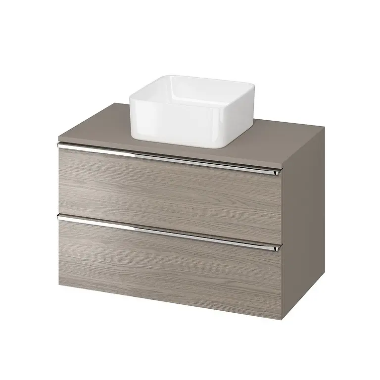 VIRGO 80 Countertop Cabinet – Grey with Chrome Handles S522-030