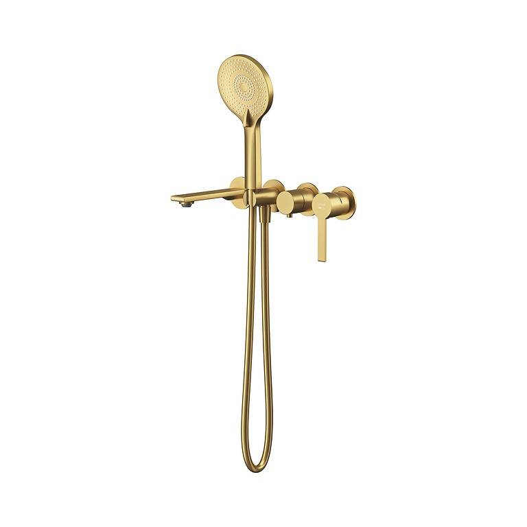 Virgo Set C766: Bath Faucet Concealed with Handshower and Spout Gold Brushed S522-121