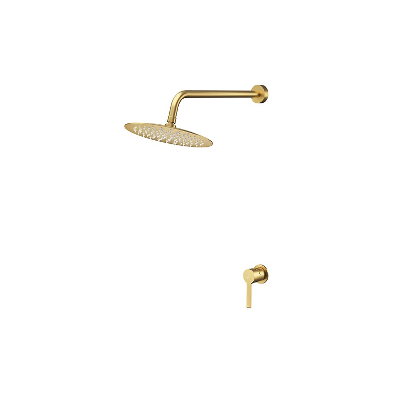 Virgo Set C775: Shower Faucet Concealed and Rainshower Gold Brushed S522-124