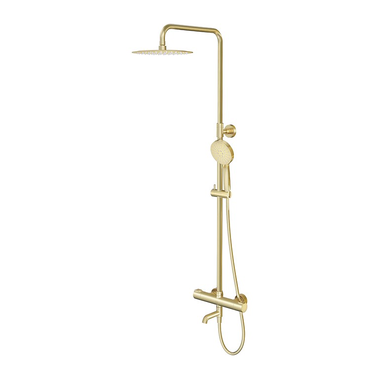 City by Cersanit Oval Shower Column with Thermostatic Faucet with Spout Gold Matt S584-211