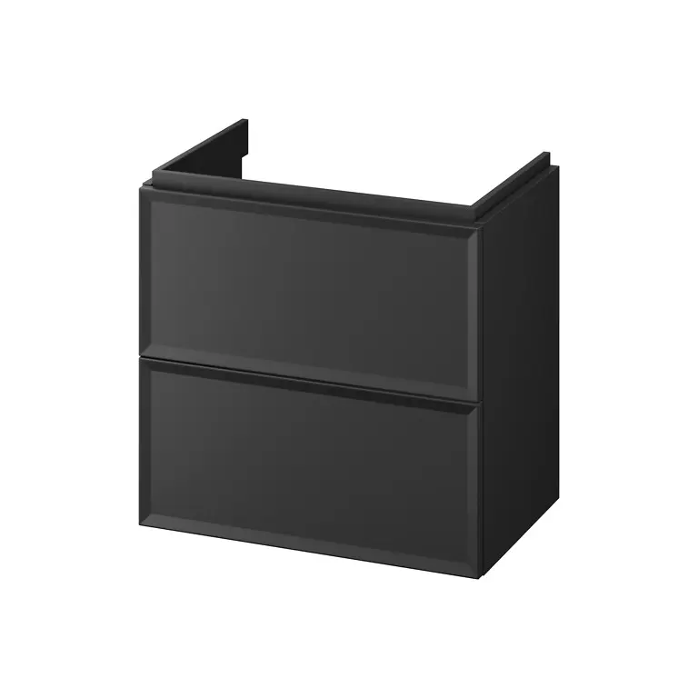 MILLE by CERSANIT SLIM 60 Washbasin Cabinet – Black Matt (Push-to-Open) S590-100