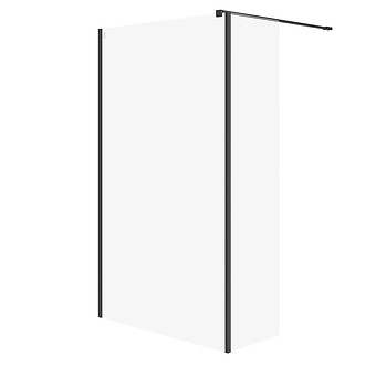 SET B789: douchewand walk-in MILLE zwart 123 × 30 × 200 vaste wand S601-176