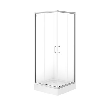 SET B863: BRASCO SQUARE SHOWER ENCLOSURE 80×80×190 WITH TAKO SHOWER TRAY 80×16 S601-226