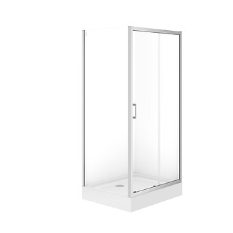 BRASCO Rechthoekige Douchecabine 100 × 80 × 190 Chroom S168-013