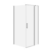 SET C107: Douchecabine rechthoekig MODUO scharnier 90 × 80 × 195 rechts chroom transparant glas S601-307