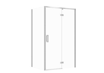Set C116: Rechthoekige douchecabine LARGA scharnier 120×90×195 rechts chroom transparant glas S601-316