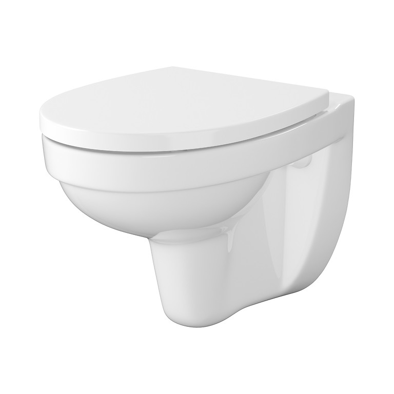 Cersanit Essentials Set B468 Cersania Wall Hung Bowl SimpleOn with Polypropylene, Soft-Close Toilet Seat S701-557