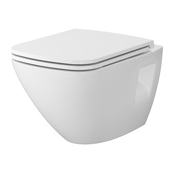 SET C459: MODUO PLUS VIERKANTE WANDTOILETPOT CLEANON MET SLIM TOILETZITTING S701-971
