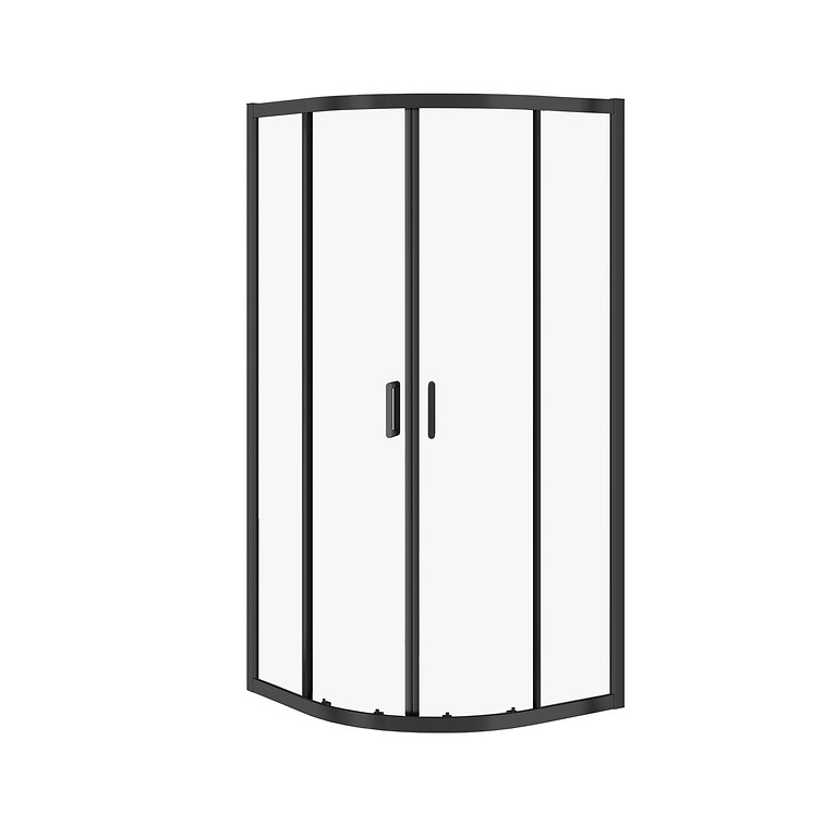 HALFROUND SHOWER ENCLOSURE ARTECO 90 x 90 x 190 BLACK TRANSPARENT GLASS S913-014