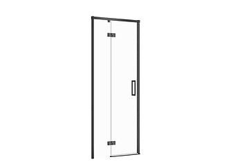 DOUCHEDEUR MET SCHARNIEREN LARGA ZWART 80×195, LINKS S932-127