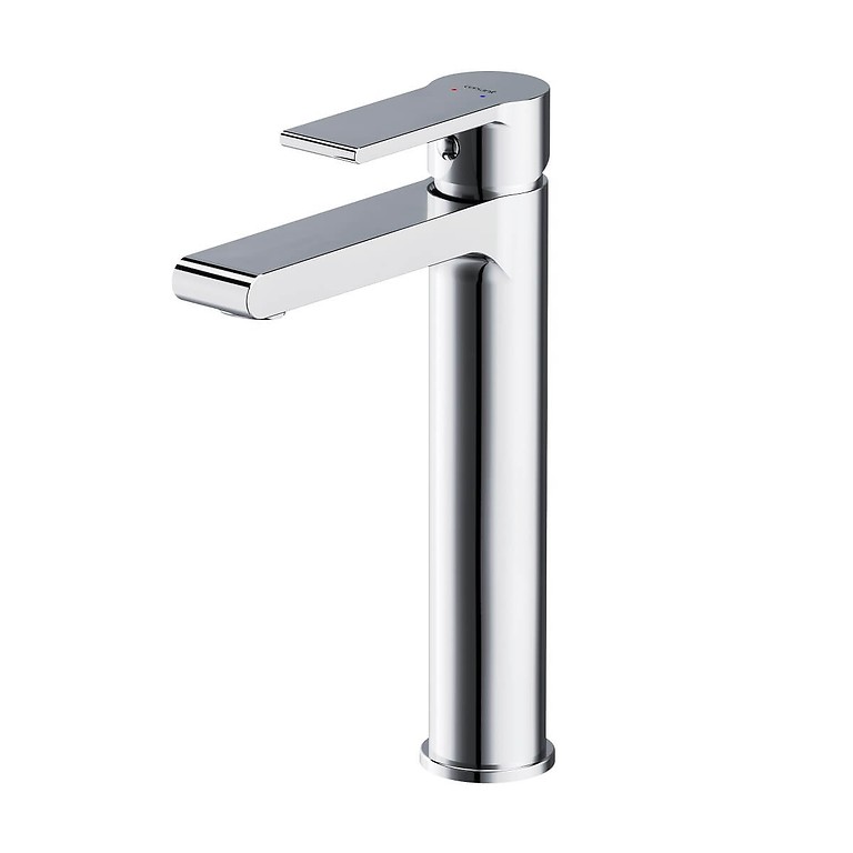 BRASCO Opbouw Hoge Wastafelmengkraan Chroom met Kunststof Click-Clack Afvoerplug S951-230