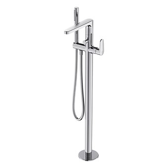 INVERTO BY CERSANIT FREESTANDING BATH-SHOWER FAUCET CHROME, 2 DESIGN IN 1 HANDLES: CHROME AND BLACK S951-287