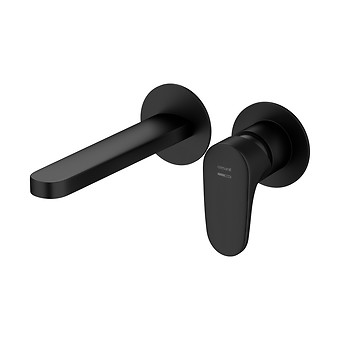 INVERTO by Cersanit INBOUWWASTAFELKRAAN ZWART MET INBOUWDOOS, 2 DESIGN IN 1 HENDELS: ZWART EN GOUD S951-296