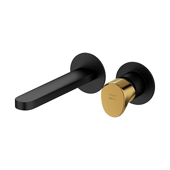 INVERTO by Cersanit concealed wash-basin faucet black with box, 2 DESIGN IN 1 handles: black and gold S951-296