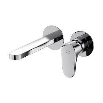 INVERTO by Cersanit INBOUWWASTAFELKRAAN CHROOM MET INBOUWDOOS, 2 DESIGN IN 1 HENDELS: CHROOM EN ZWART S951-302